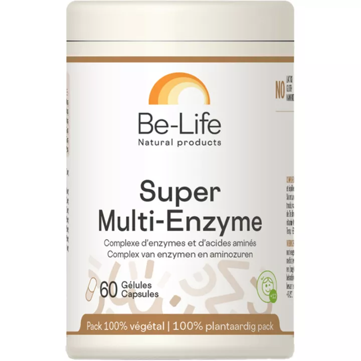 Be-Life Super Multi-Enzyme Complexe d'Enzymes et d'Acides Aminés 60 gélules