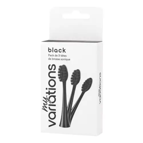 MyVariations - Têtes de Brosses Souples Couleur Noir - Pack de 3
