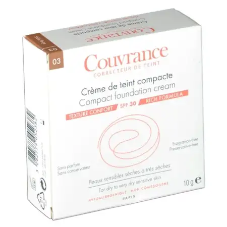 Couvrance Crème de teint compacte confort peaux claires Sable 9,5 g