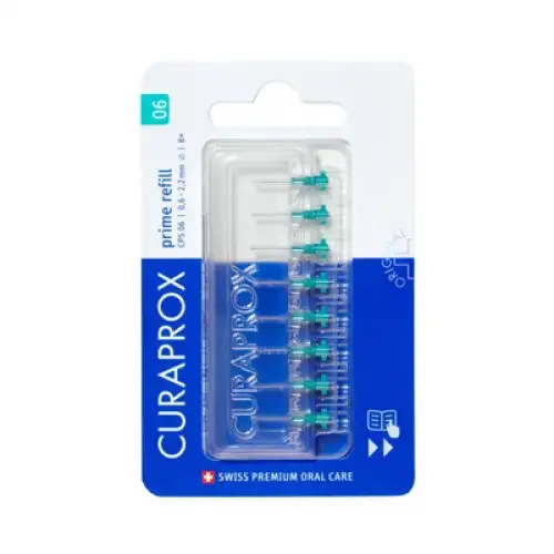 Cps 06 Prime Refil Turquoise Curaprox 8 pièces