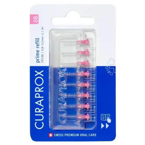 Cps 08 Prime Refil Rosa Curaprox 8 pièces