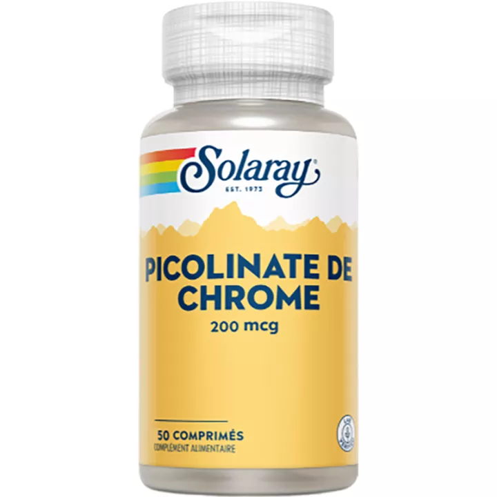 Solaray Picolinate de Chrome 200µg 50 Comprimés