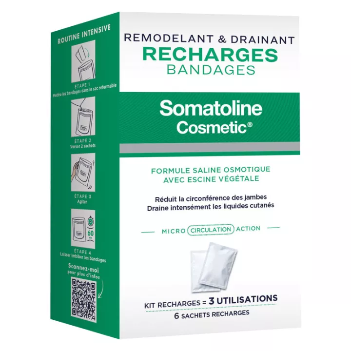 Somatoline Remodelant & Drainant Recharge Bandages 3 utilisations*