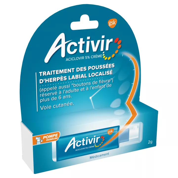 Activir crème 5% pompe doseuse 2 g