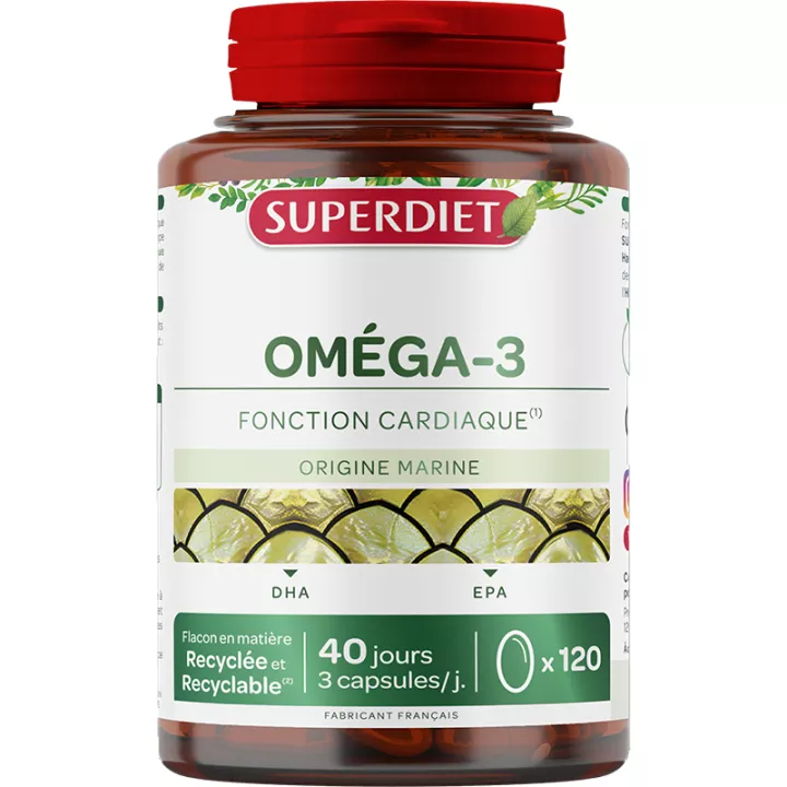 Superdiet Oméga 3 DHA EPA Fonction Cardiaque capsules