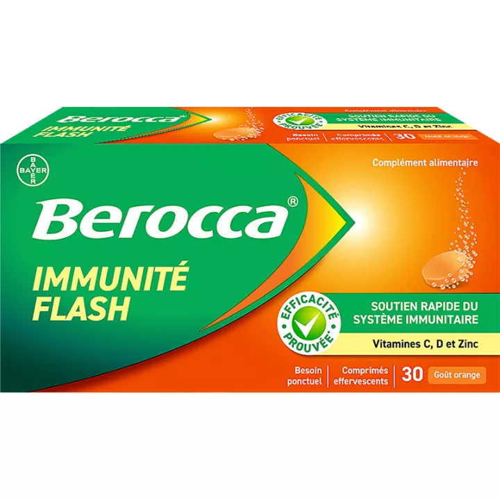 Berocca Immunité Flash 30 comprimés effervescents