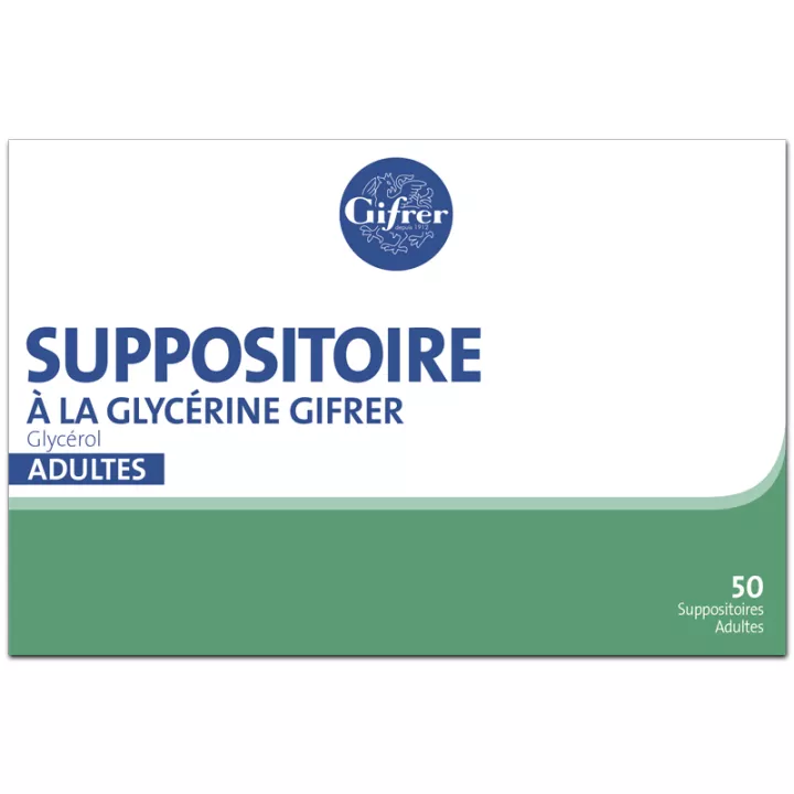 Suppositoire à la glycérine Adulte Gifrer Boîte de 50