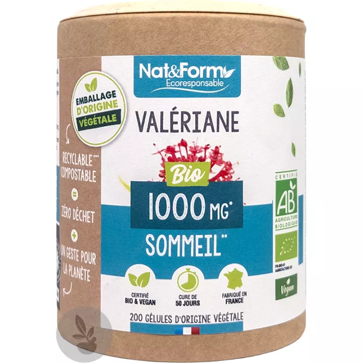 Nat & Form Valeriane Bio 200 Gélules Végétales Eco