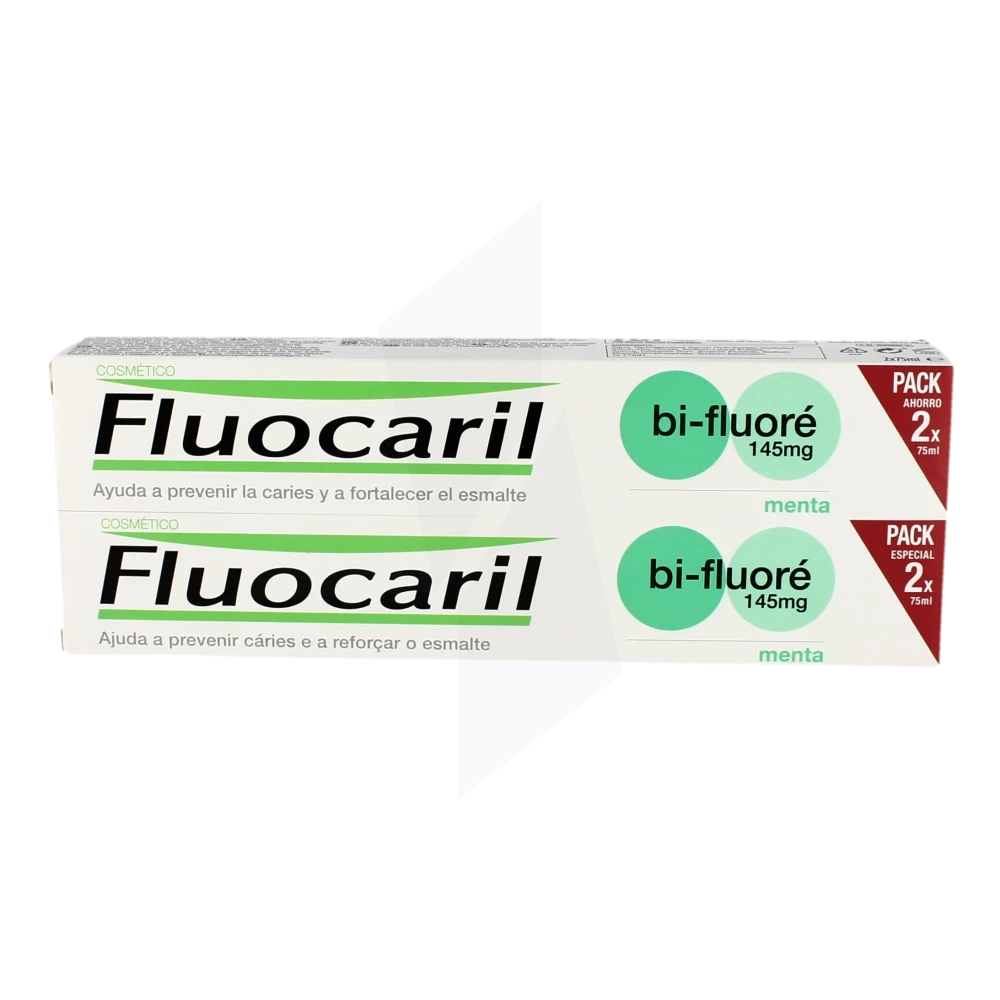 Fluocaril Bi-fluoré 145mg Dentifrice Menthe 2 Tubes De 75 Ml
