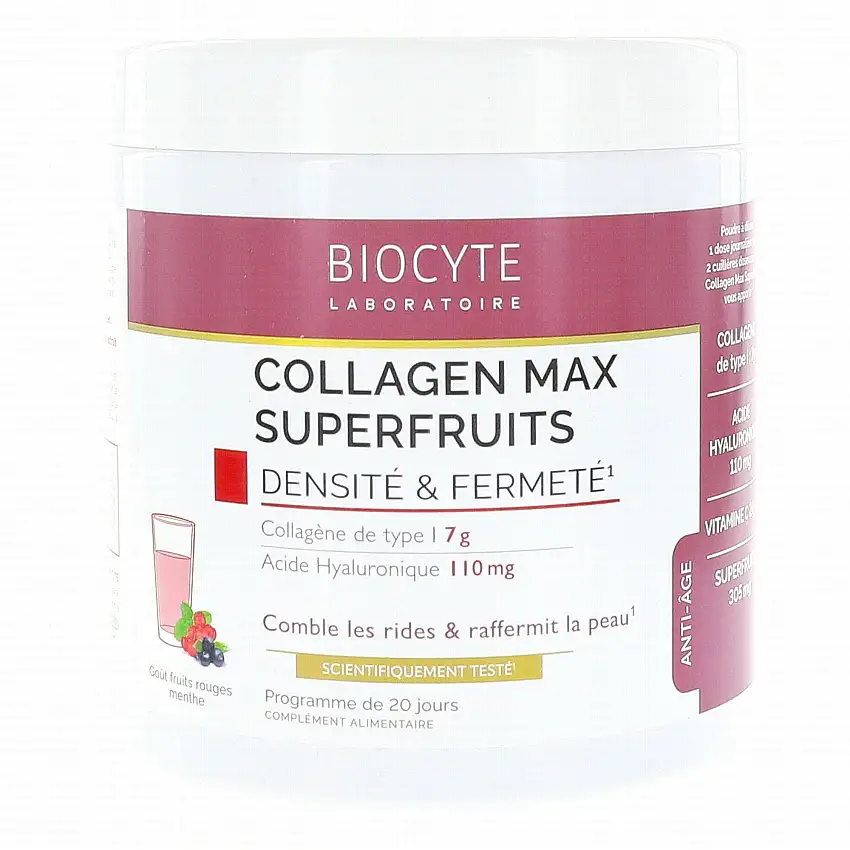 BIOCYTE Collagen Max superfruits goût fruits rouges / menthe 260g