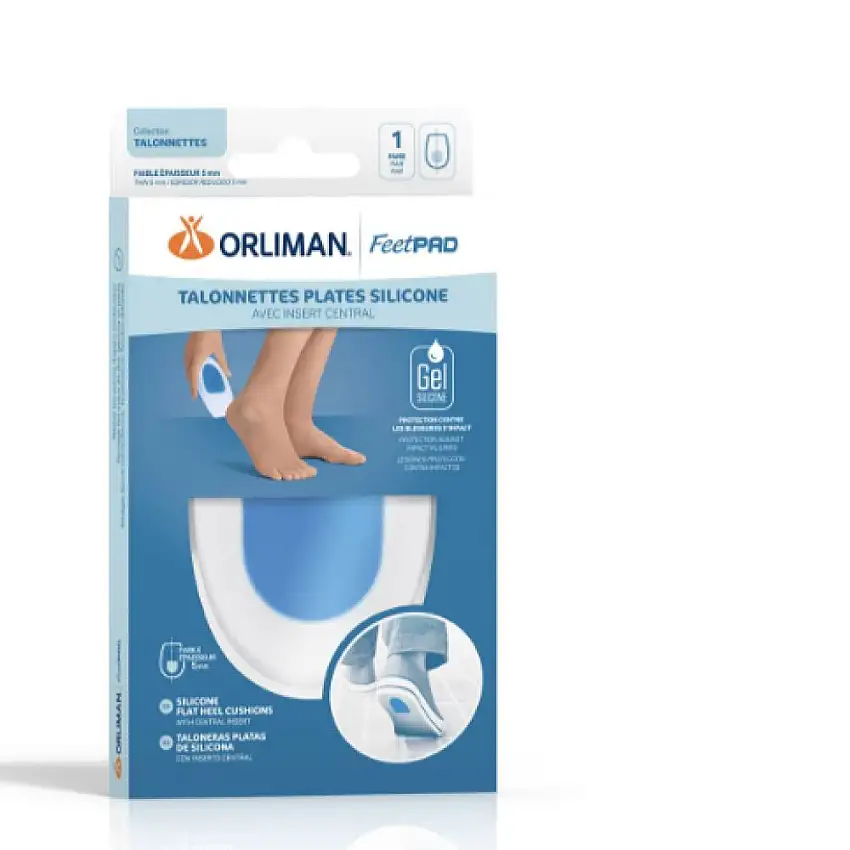 ORLIMAN - Talonnettes plates silicone avec insert central Taille 1