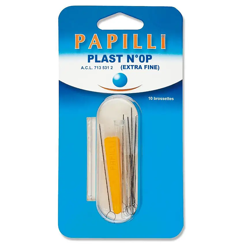 Papilli - Paro-hygiène dentaire - 10 brossettes Plast N°0P extra fine