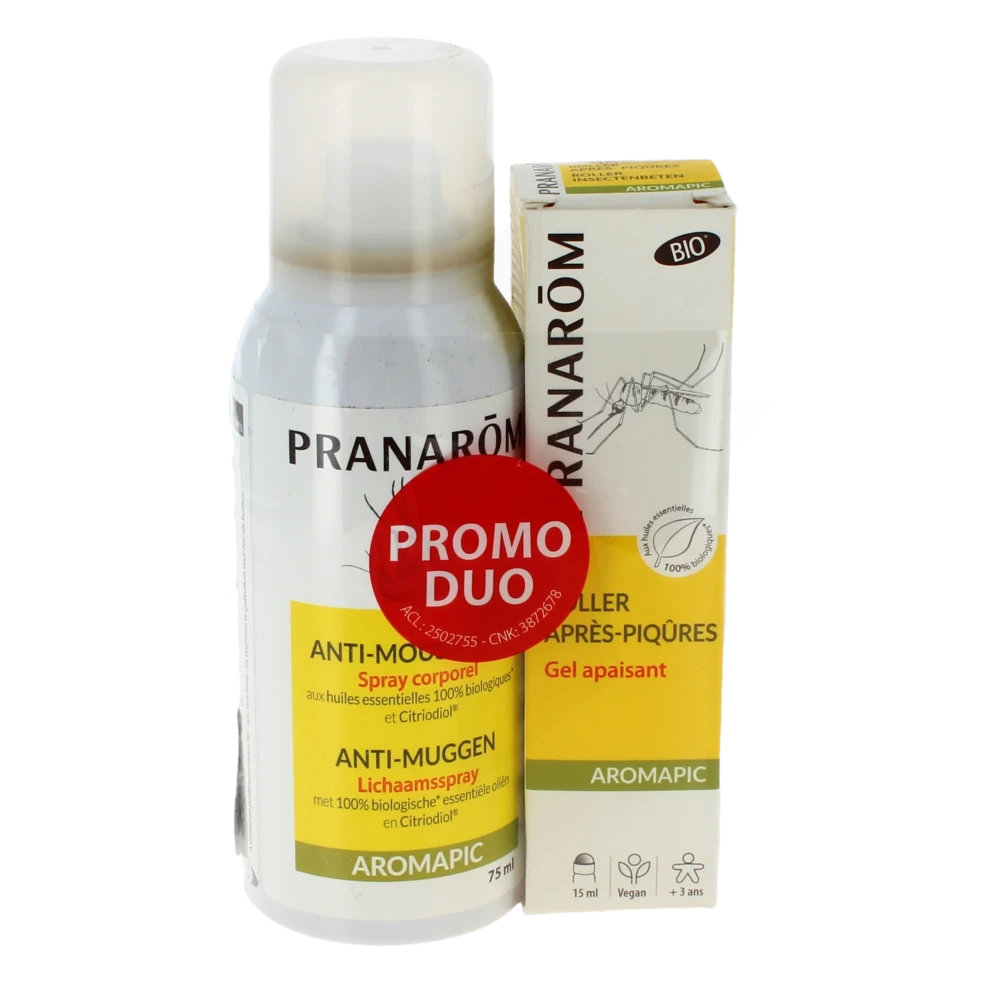Pranarôm Aromapic Bio Spray Corporel Flacon De 75 Ml + Roller