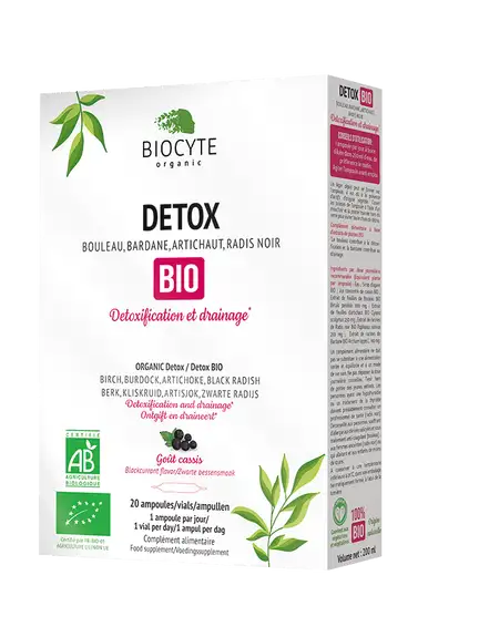 Biocyte Détox Bio 20 ampoules cassis