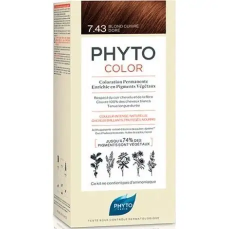 Phytocolor coloration permanente 7.43 blond cuivré doré