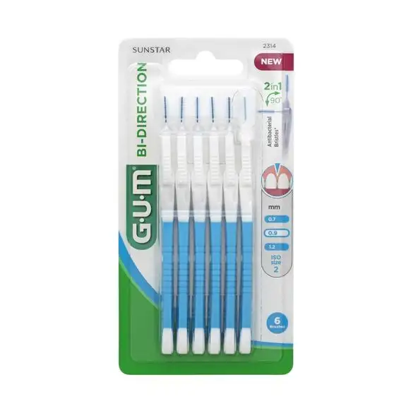 GUM  Bi Direction  Brossettes Interdentaires 2714 par 6