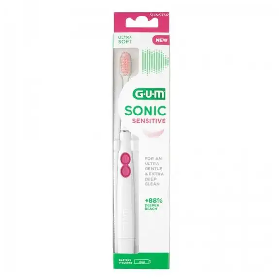 Gum Brosse à dents électrique à pile Sonic Sensitive