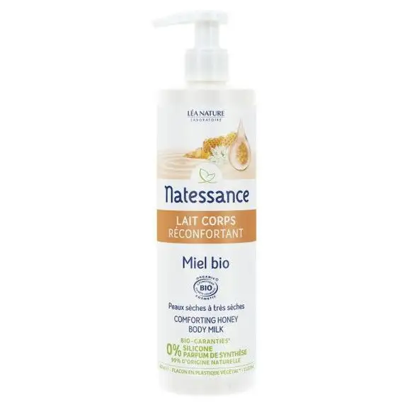 Natessance Lait Corps Réconfortant Miel Bio 400 ml