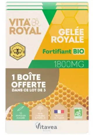 Nutrisanté Gelée Royale Bio 1800 mg Lot de 3 x 10 Ampoules