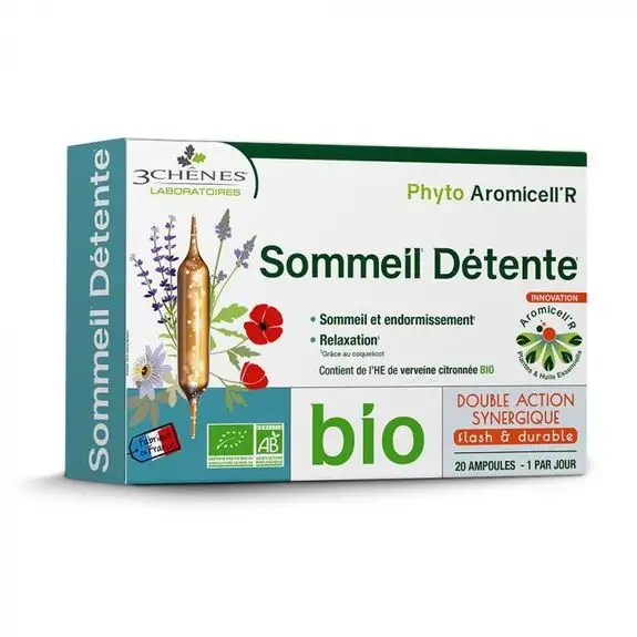 Anti gaspi 10/25 3 Chenes Phyto Aromicell’R bio détente sommeil 20 ampoules