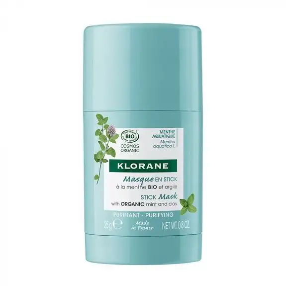 Klorane Masque en stick A la menthe Bio et argile Purifiant 25g