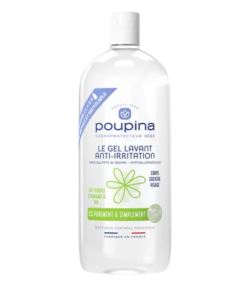 Poupina Le gel lavant anti-irritation recharge 1 litre