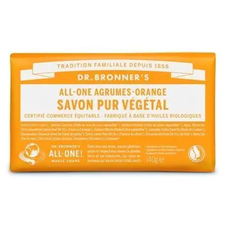 Dr Bronner's Pain de Savon Agrumes & Orange 140g