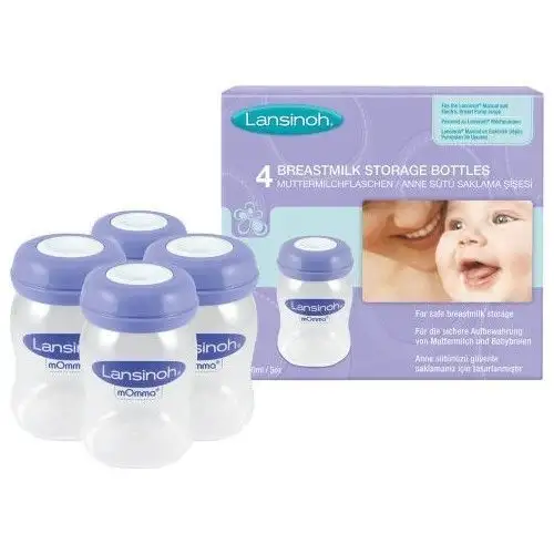 Lansinoh Flacons de Conservation du Lait Maternel - 4 Flacons