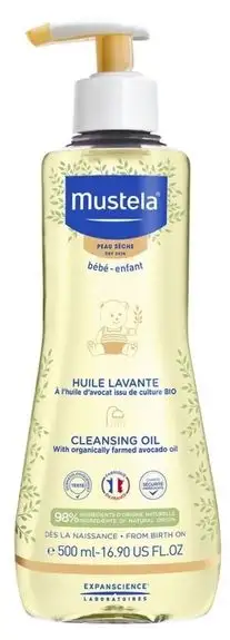 Mustela Bébé-Enfant Huile Lavante Peau Sèche 500 ml