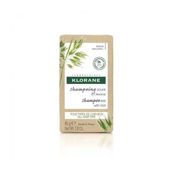 Klorane Shampoing solide Avoine tous types de cheveux - 80g