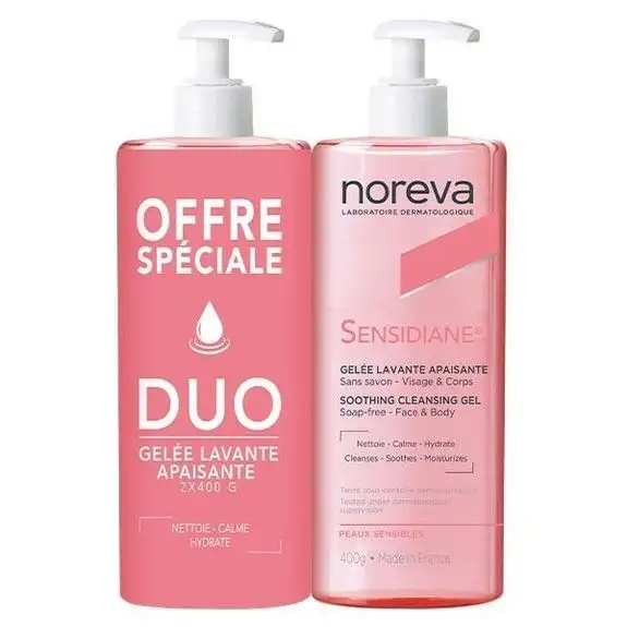 Noreva Sensidiane Gelée Lavante Apaisante Lot de 2 x 400 g