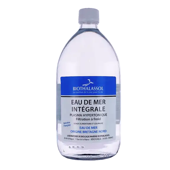 Eau de mer intégrale Biothalassol 1 litre bouteille en verre