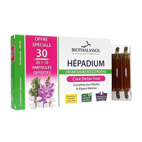 Hépadium Desmodium 30 ampoules Biothalassol