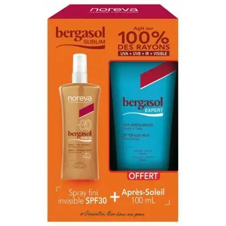 Bergasol Sublim Spray Fini Invisible SPF30 125 ml + Lait Après-Soleil