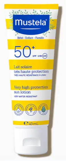 Anti gaspi 03/26 Mustela Lait Solaire Très Haute Protection Bébé-Enfant SPF50+ 40 ml