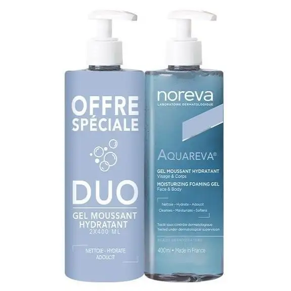 Noreva Aquareva Gel Moussant Hydratant Lot de 2 x 400 ml