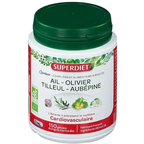 SuperDiet Quatuor cardiovasculaire bio 150 gélules