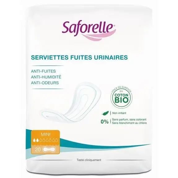 Saforelle Serviettes Fuites Urinaires mini par 20