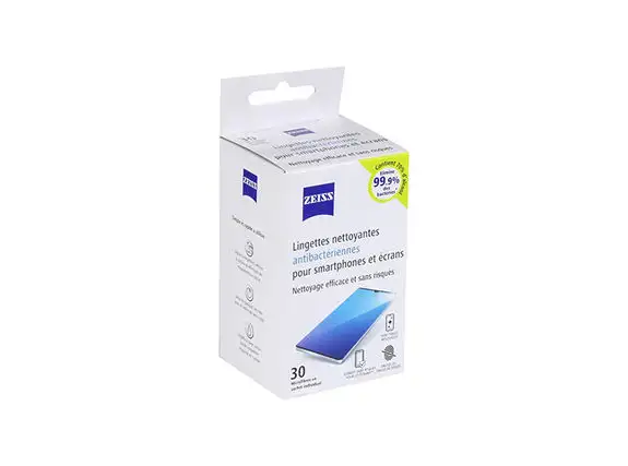 Zeiss Lingettes Nettoyantes Antibactériennes pour Smartphones et écrans