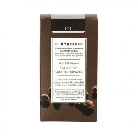Korres Coloration Permanente Huile d'Argan - Coloration : 1.0 Noir