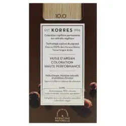 Korres Coloration Permanente Huile d'Argan - Coloration : 10.0 Blond Platine