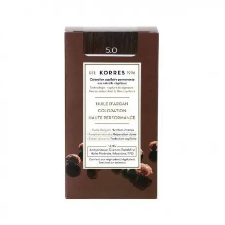 Korres Coloration Permanente Huile d'Argan - Coloration : 5.0 Châtain Clair