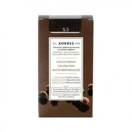 Korres Coloration Permanente Huile d'Argan - Coloration : 5.3 Châtain Clair Doré