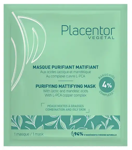 Placentor Végétal Masque purifiant matifiant 25g