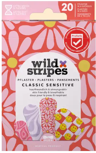 Pansements Wildstripes classic sensitive pastel fun