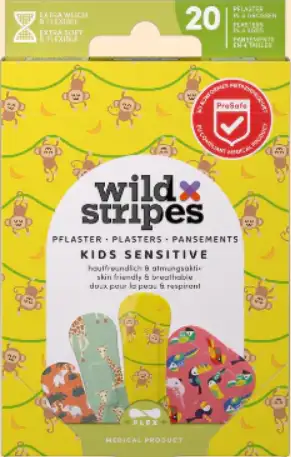 Pansements Wildstripes kids sensitive animal