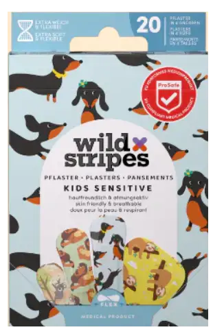 Pansements Wildstripes kids sensitive jungle