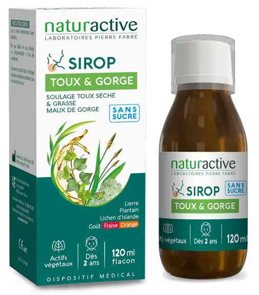 Naturactive Sirop Toux et Gorge sans sucre 120ml