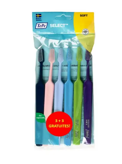 Brosses à dents TePe Select Souples, pack famille, 4+2 gratuites