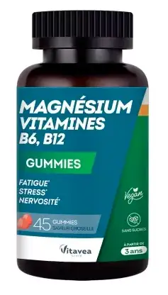Vitavea Magnésium Vitamines B6 B12  45 Gummies